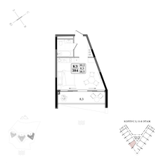 Квартира 38,5 м², студия - изображение 2