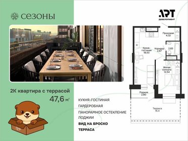 Квартира 47,6 м², 1-комнатная - изображение 1