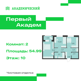 Квартира 55 м², 2-комнатная - изображение 1