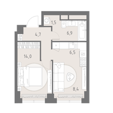 Квартира 42 м², 2-комнатная - изображение 2