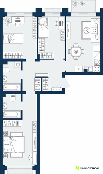 78,8 м², 3-комнатная квартира 12 485 000 ₽ - изображение 12