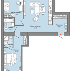 Квартира 71 м², 2-комнатная - изображение 2