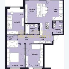 Квартира 86,3 м², 3-комнатная - изображение 3