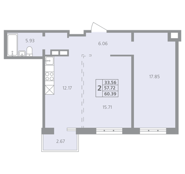 64,1 м², 2-комнатная квартира 8 781 700 ₽ - изображение 5