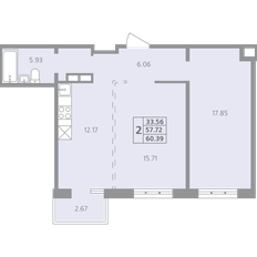 Квартира 60,4 м², 2-комнатная - изображение 3