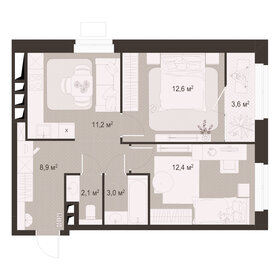 Квартира 53,6 м², 2-комнатная - изображение 1