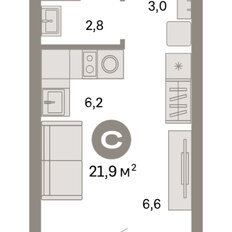 Квартира 21,9 м², студия - изображение 3