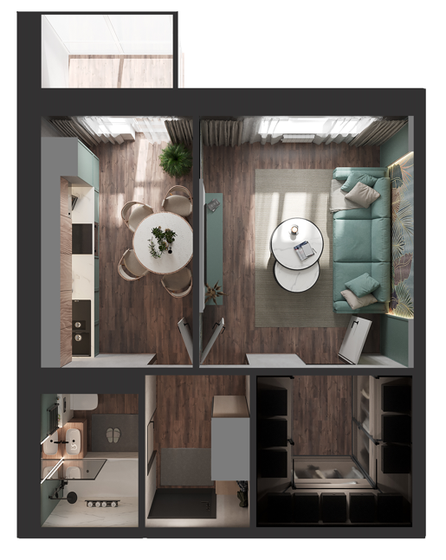 49,1 м², 1-комнатная квартира 7 217 700 ₽ - изображение 20