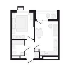 Квартира 38,2 м², 1-комнатная - изображение 2