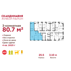 Квартира 80,7 м², 3-комнатная - изображение 2