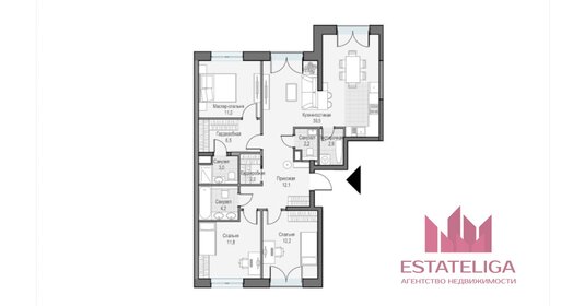 Квартира 98 м², 3-комнатная - изображение 1