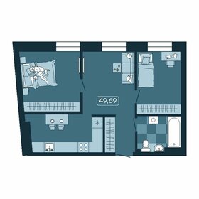 Квартира 49,7 м², 3-комнатная - изображение 1