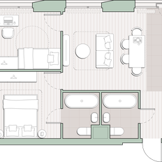 Квартира 53,4 м², 2-комнатная - изображение 2