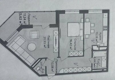 Квартира 70,1 м², 2-комнатная - изображение 1