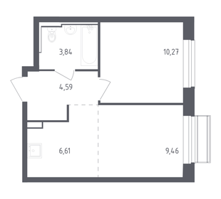 Квартира 34,8 м², 1-комнатная - изображение 1