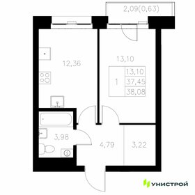 Квартира 38,1 м², 1-комнатная - изображение 1