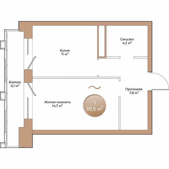 24 м², квартира-студия 3 999 000 ₽ - изображение 91