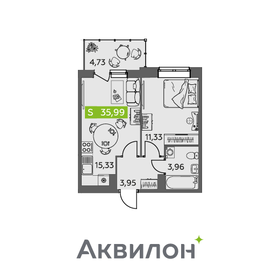 Квартира 36 м², 1-комнатная - изображение 1