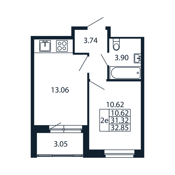 45,8 м², 1-комнатная квартира 8 040 982 ₽ - изображение 26