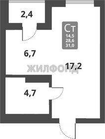 Квартира 31 м², студия - изображение 1