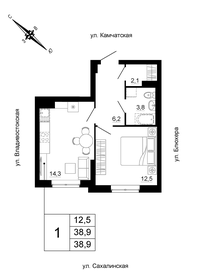 Квартира 38,9 м², 1-комнатная - изображение 2