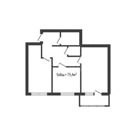 Квартира 75,4 м², 2-комнатная - изображение 1