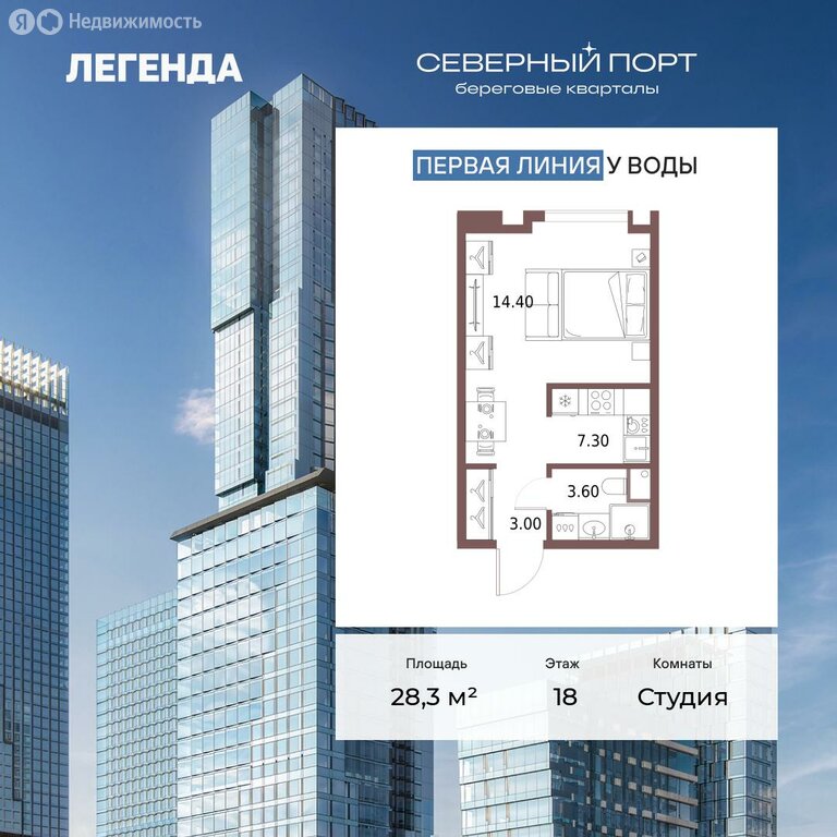 Варианты планировок ЖК «Северный порт. Береговые кварталы» - планировка 2