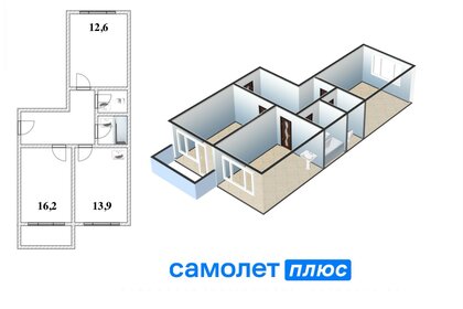 Квартира 60,2 м², 2-комнатная - изображение 1
