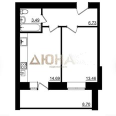 Квартира 42,8 м², 1-комнатная - изображение 1