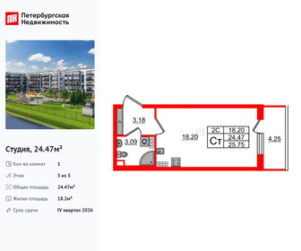 Квартира 24,5 м², студия - изображение 1