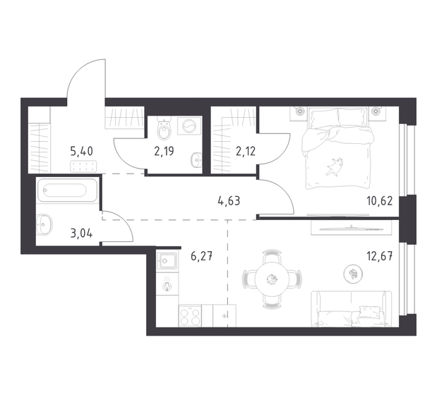 55,8 м², 2-комнатная квартира 10 500 000 ₽ - изображение 99
