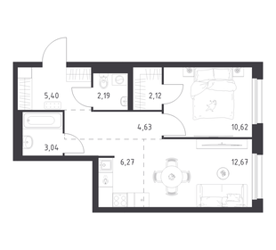 Квартира 46,9 м², 1-комнатная - изображение 1