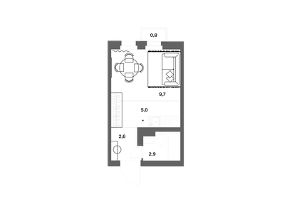 Квартира 20,4 м², студия - изображение 1