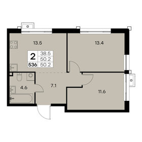 Квартира 50,2 м², 2-комнатная - изображение 1