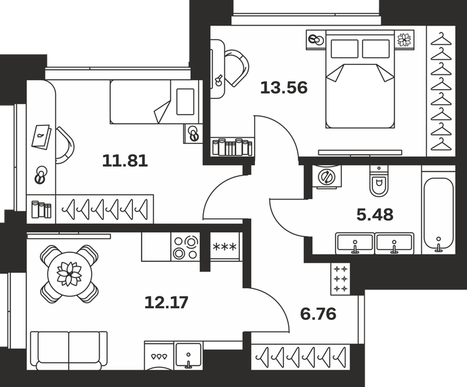 49,8 м², 2-комнатная квартира 11 250 280 ₽ - изображение 27