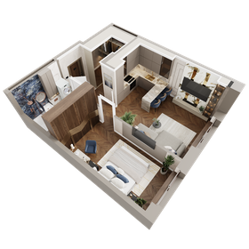 Квартира 50,9 м², 1-комнатная - изображение 3