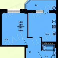 Квартира 45 м², 1-комнатная - изображение 3