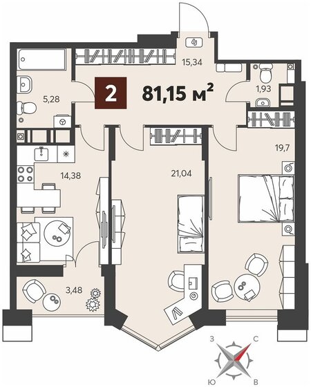 63,6 м², 3-комнатная квартира 5 500 000 ₽ - изображение 27