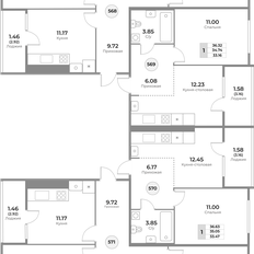 Квартира 35,1 м², 1-комнатная - изображение 2