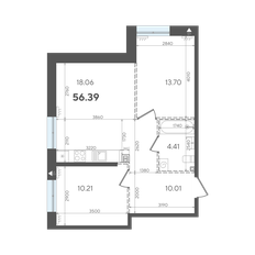 Квартира 56,4 м², 2-комнатная - изображение 4