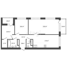 Квартира 76,7 м², 3-комнатная - изображение 1