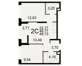 Квартира 48,1 м², 2-комнатная - изображение 1