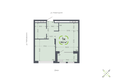 Квартира 39,1 м², 1-комнатная - изображение 2