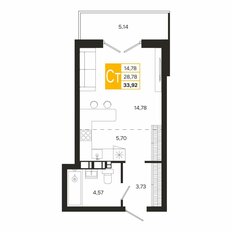 Квартира 33,9 м², студия - изображение 3