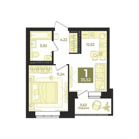 Квартира 35,5 м², 1-комнатная - изображение 2