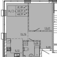 Квартира 46 м², 1-комнатная - изображение 1