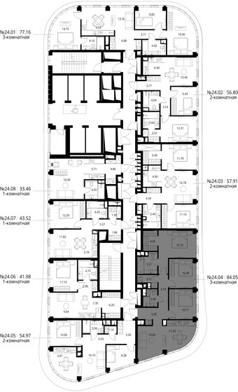 76,6 м², 3-комнатная квартира 44 377 672 ₽ - изображение 45