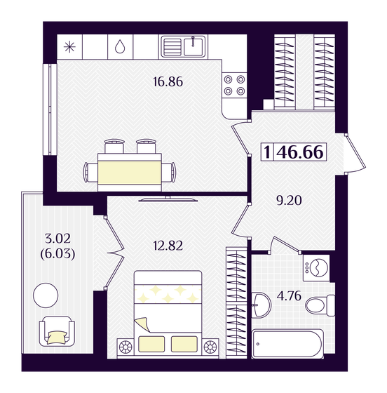 43,6 м², 1-комнатная квартира 11 415 340 ₽ - изображение 53
