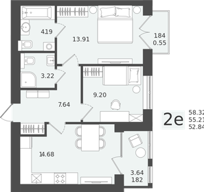 Квартира 55,2 м², 2-комнатная - изображение 1