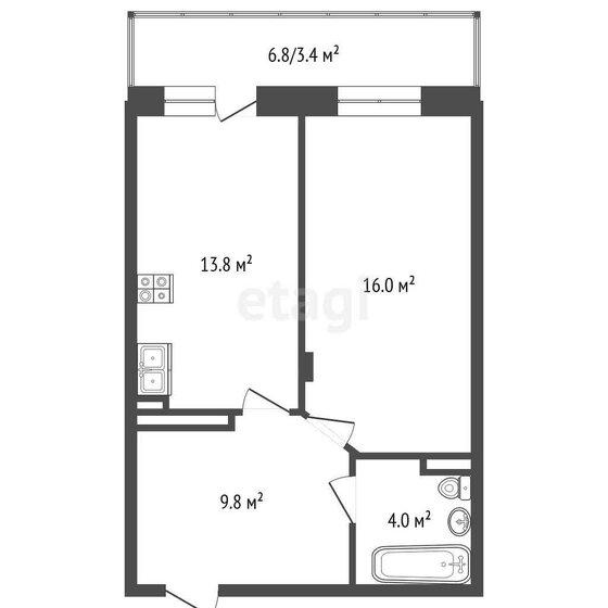 33,4 м², 1-комнатная квартира 5 850 000 ₽ - изображение 30